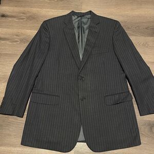 Brooks‎ Brothers Blazer Mens 43L Gray Pinstripe Wool Blend